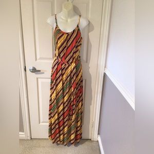 ⬇️Price Drop⬇️🇨🇦Molyclaire Vintage spaghetti strap diagonal striped maxi dress🇨🇦